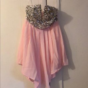 Pink Strapless Dress